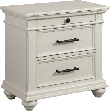 Goodpasture White Nightstand with USB
