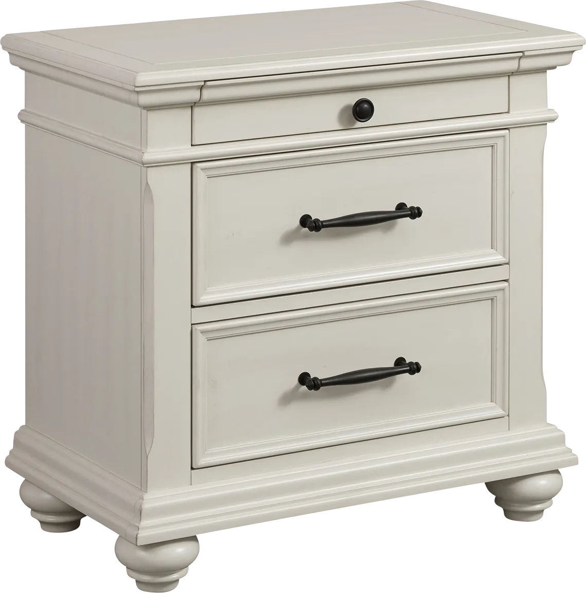 Goodpasture White Nightstand with USB - Image 1