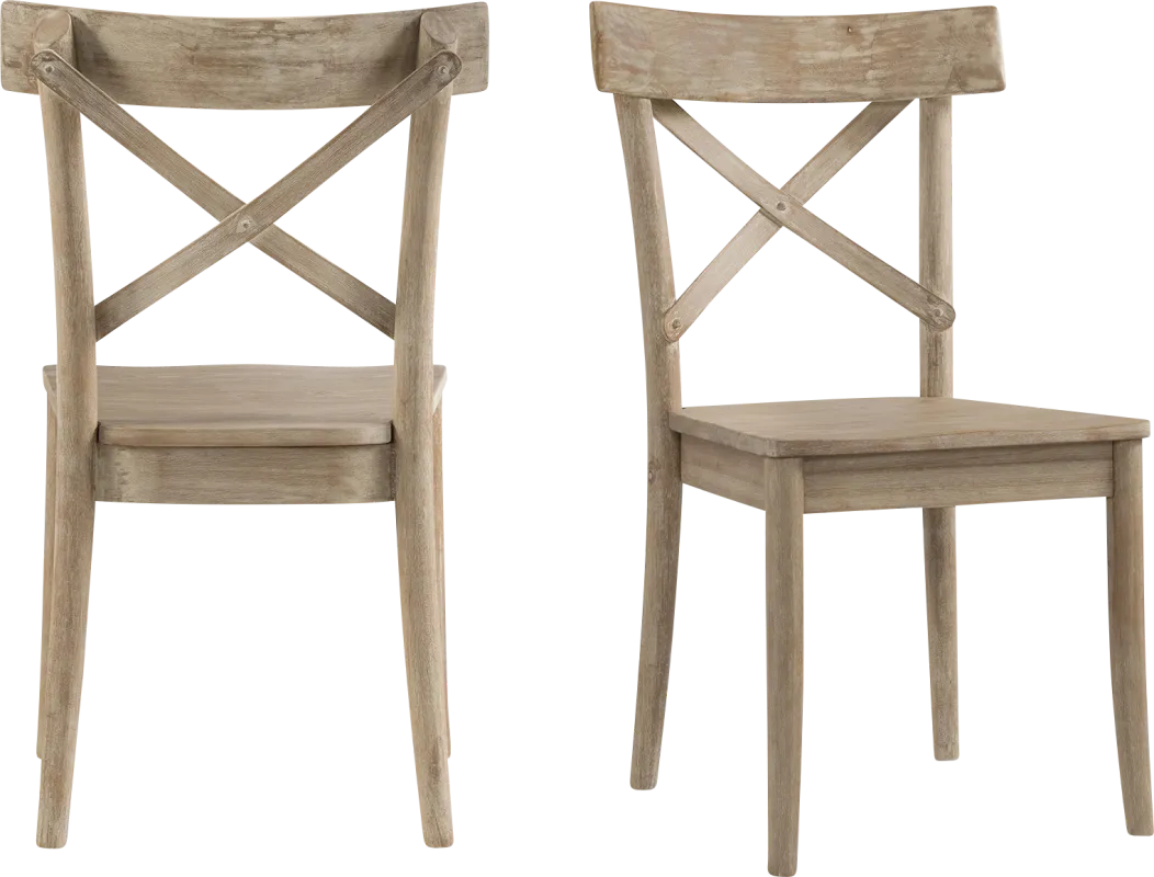 Adwolfe Natural Side Chair Set of 2
