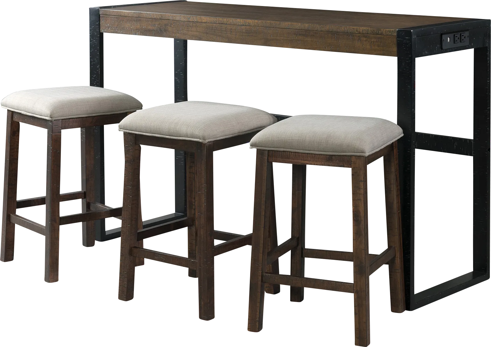 Knobdale Brown Bar Table Set - Thumbnail - Image 1