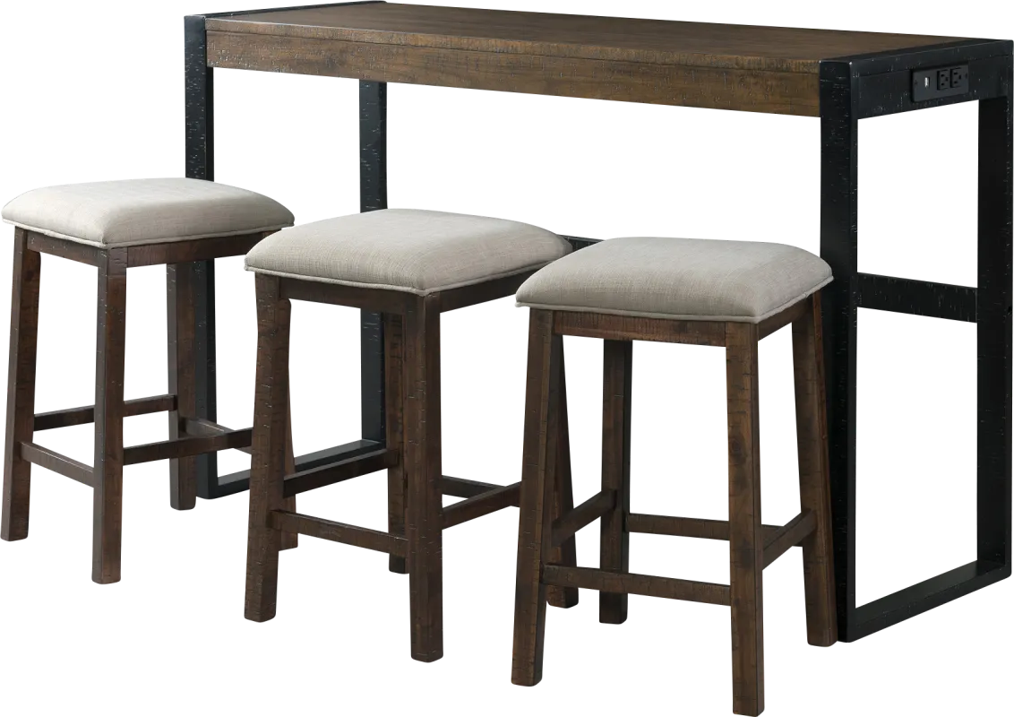 Knobdale Brown Bar Table Set