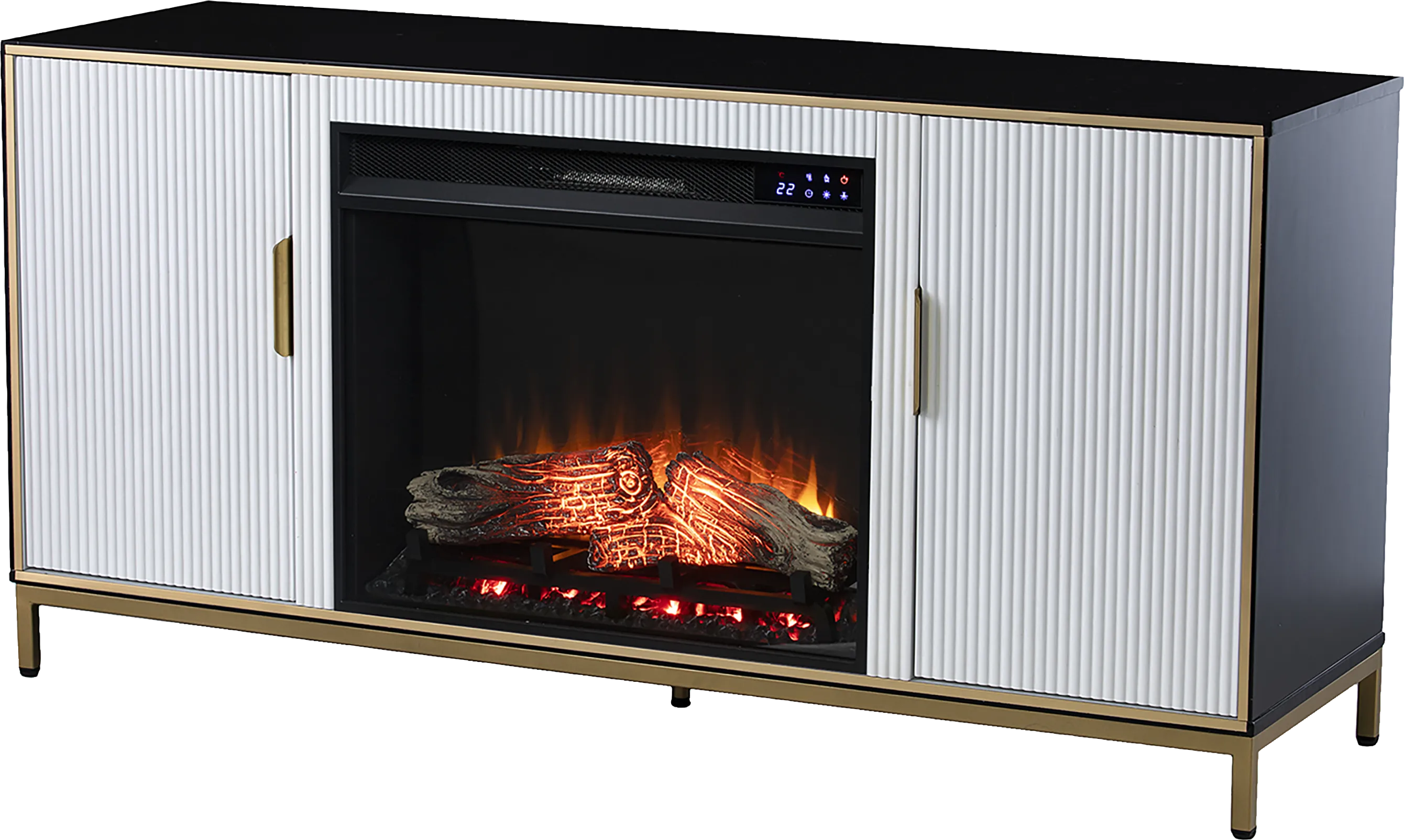 Rascher IV White 54 in. Console, With Touch Panel Electric Fireplace