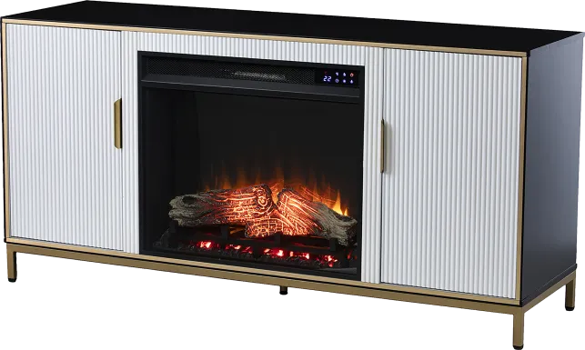 Rascher IV White 54 in. Console, With Touch Panel Electric Fireplace