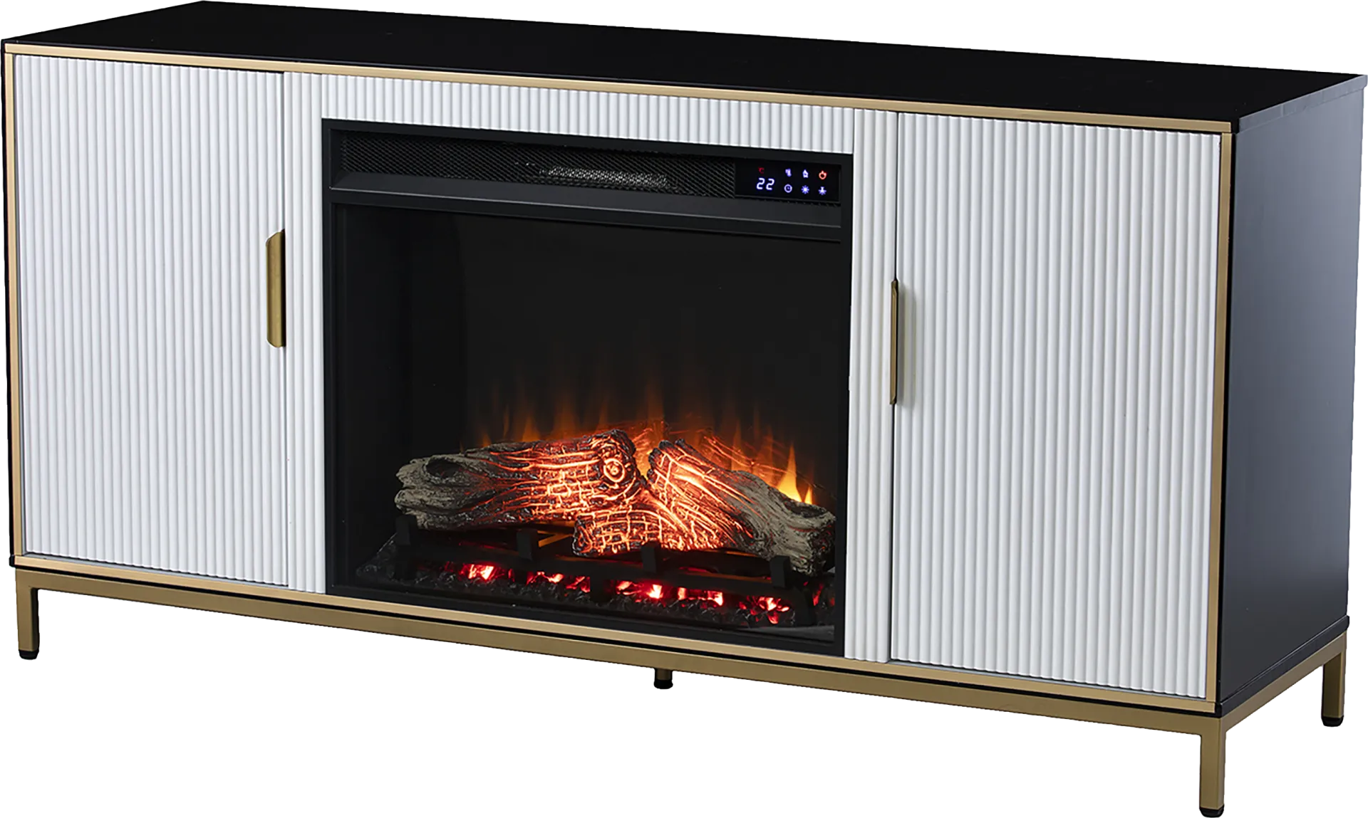 Rascher IV White 54 in. Console, With Touch Panel Electric Fireplace - Image 1