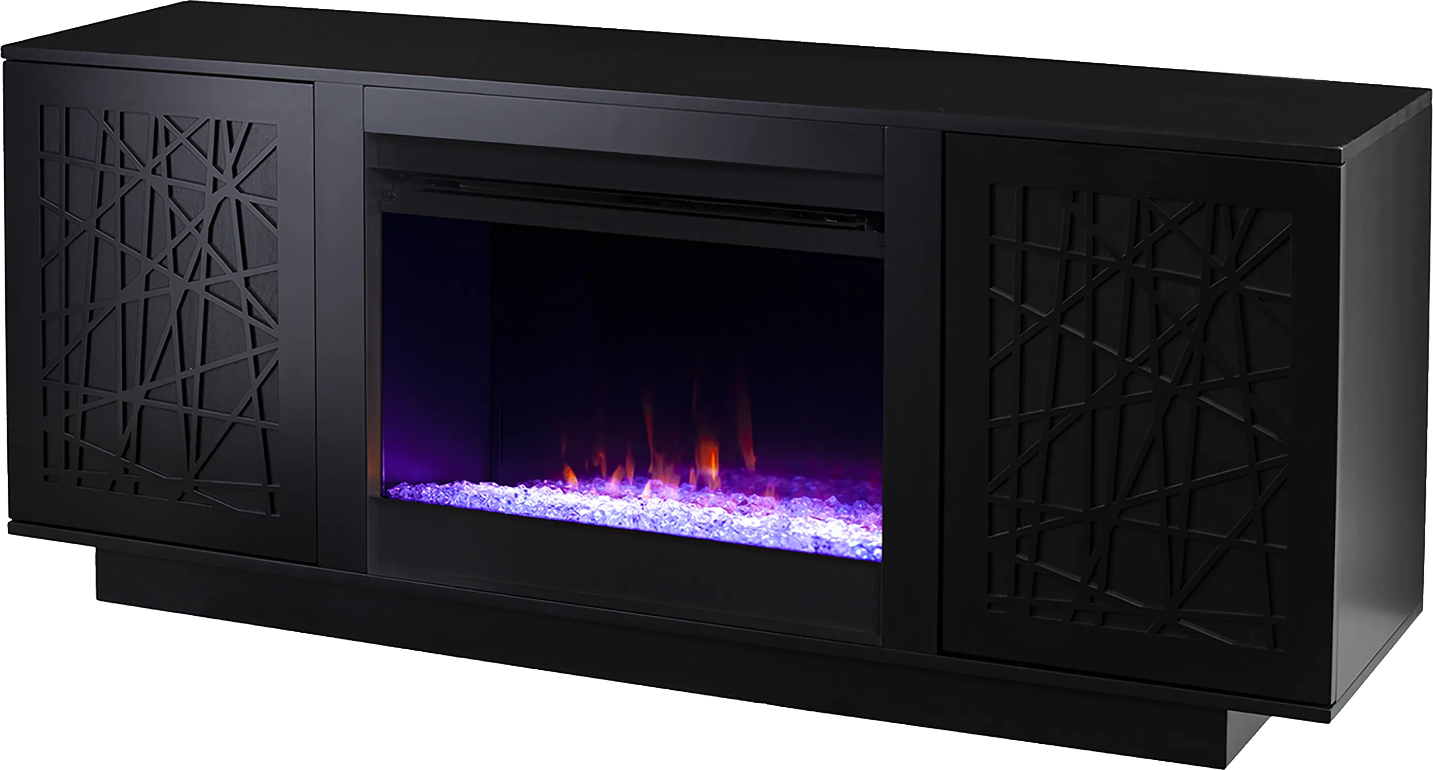 Cannonwolde I Black 60 in. Console, With Color Changing Electric Fireplace - Thumbnail - Image 1