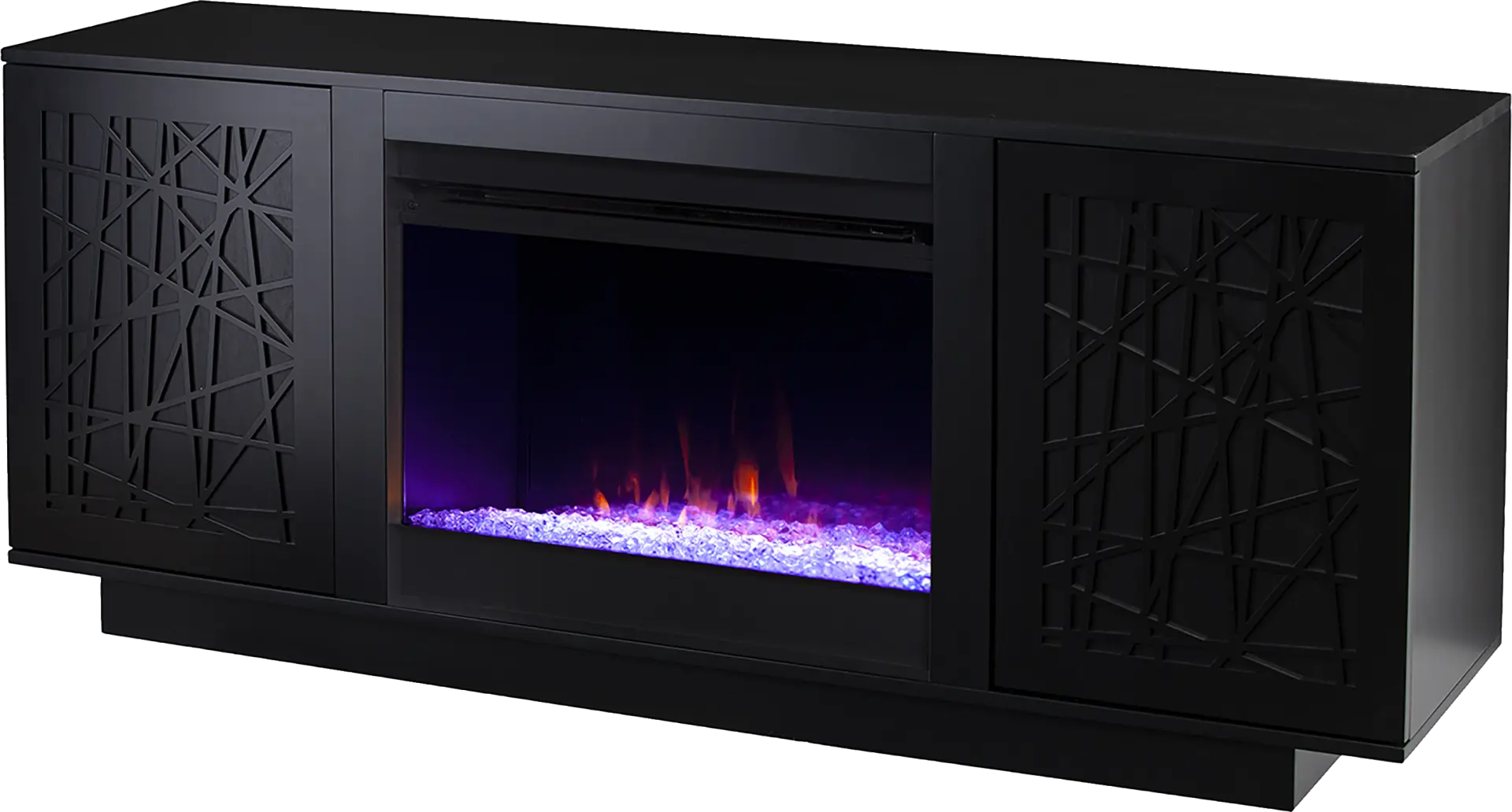 Cannonwolde I Black 60 in. Console, With Color Changing Electric Fireplace