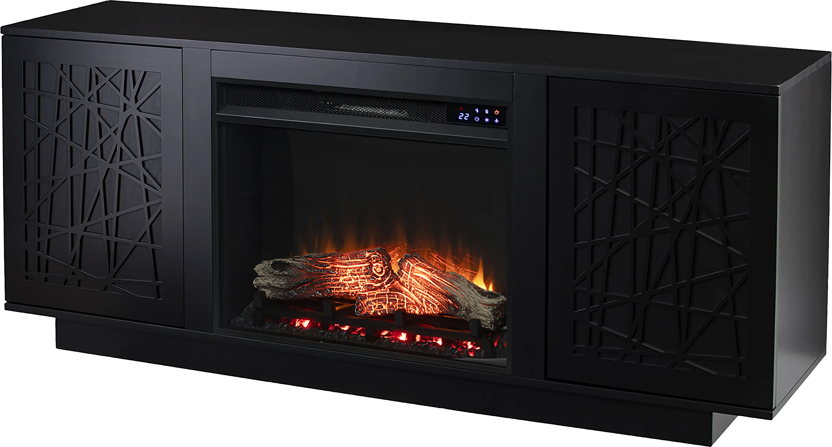 Cannonwolde IV Black 60 in. Console, With Touch Panel Electric Fireplace - Thumbnail - Image 1