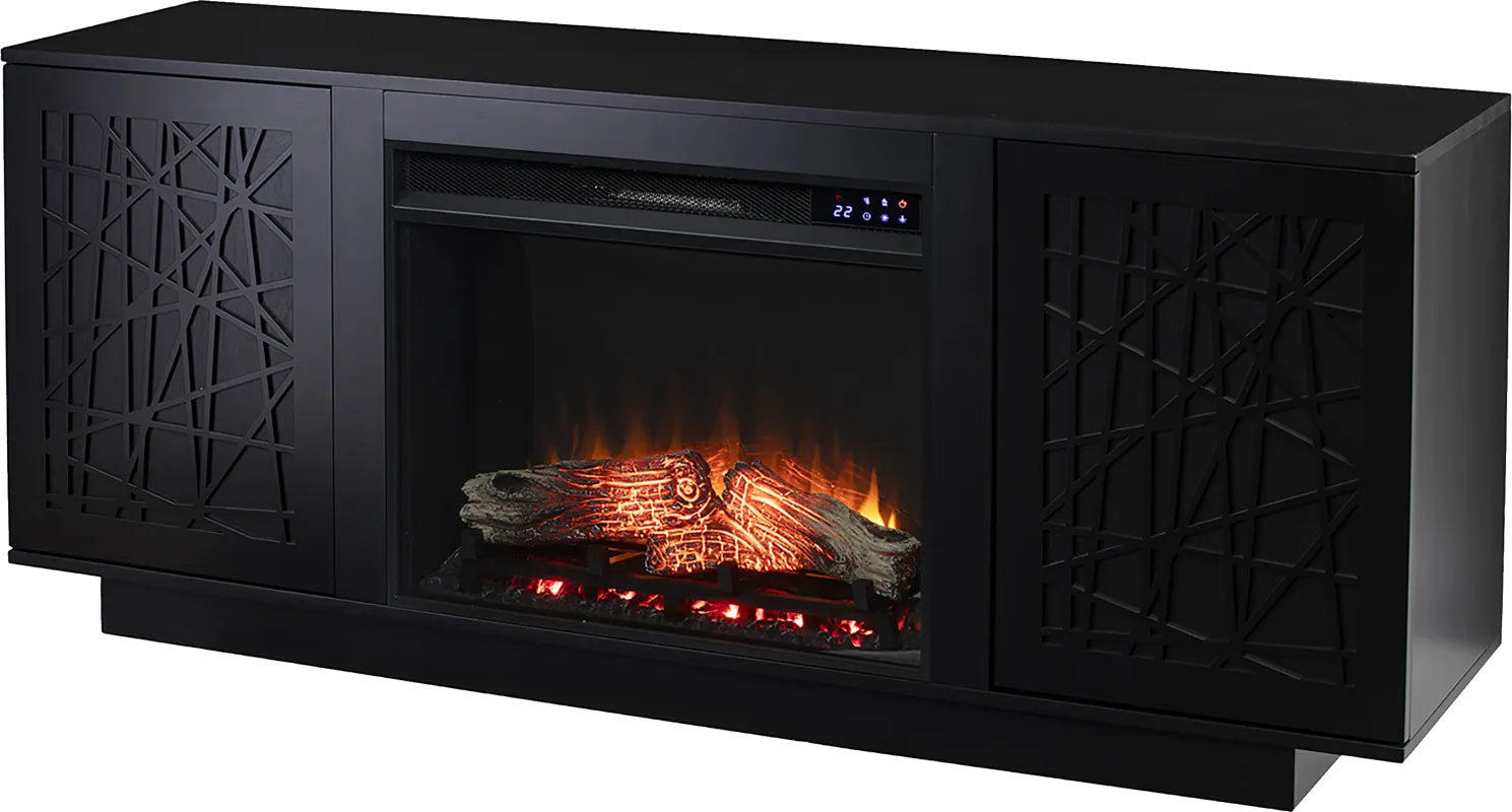 Cannonwolde IV Black 60 in. Console, With Touch Panel Electric Fireplace