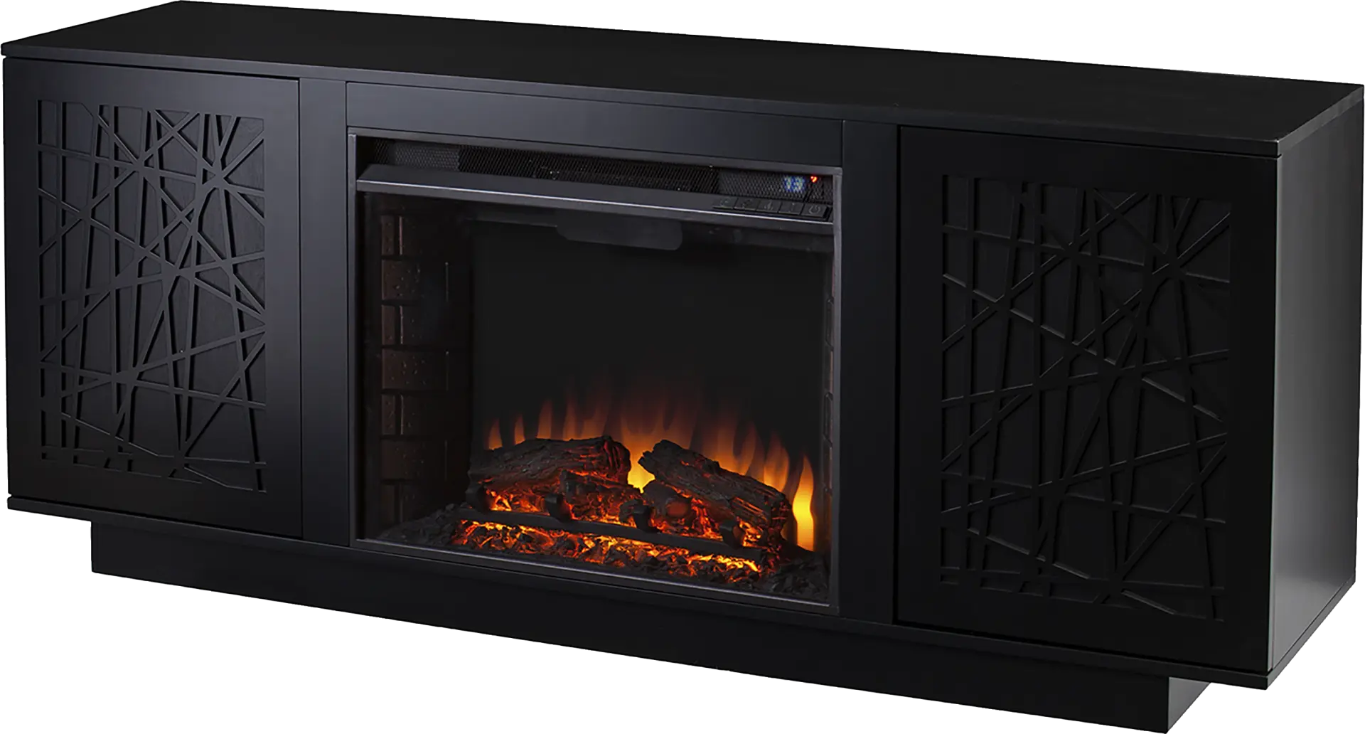 Cannonwolde II Black 60 in. Console, With Electric Fireplace