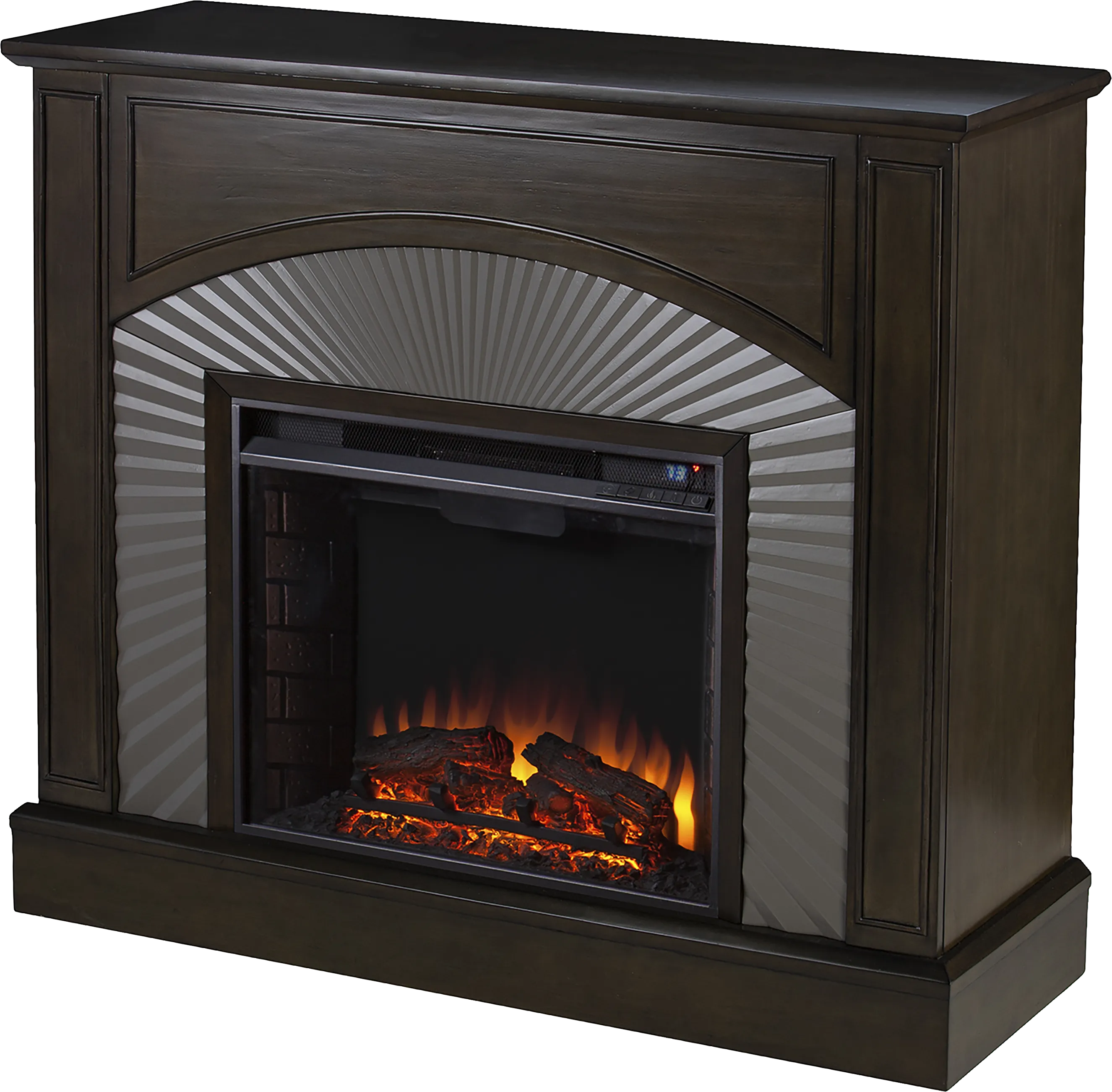 Edmarie II Brown 45 in. Console, With Electric Fireplace