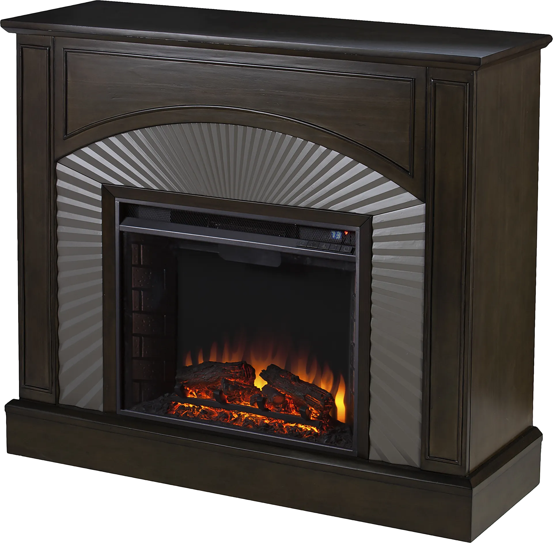 Edmarie II Brown 45 in. Console, With Electric Fireplace - Image 1