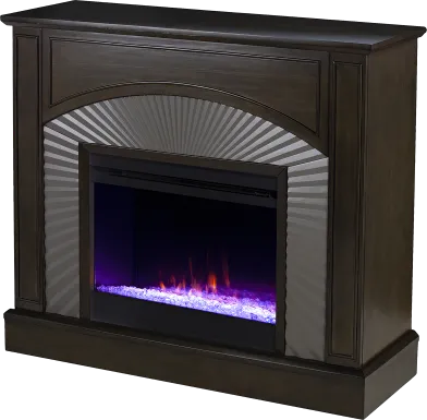 Edmarie I Brown 45 in. Console, With Color Changing Electric Fireplace