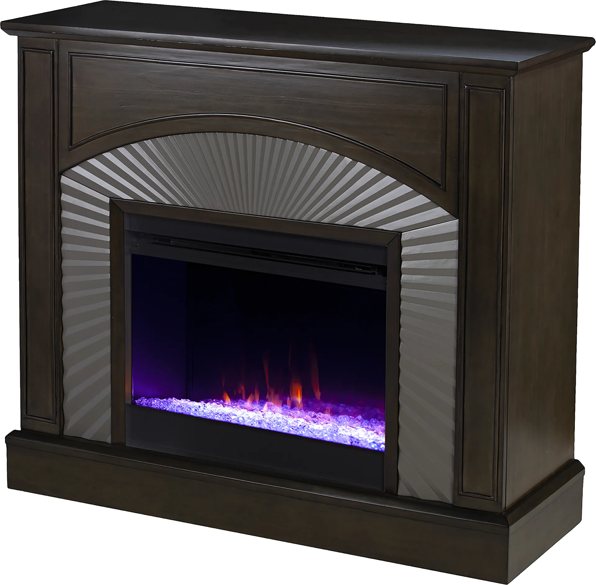 Edmarie I Brown 45 in. Console, With Color Changing Electric Fireplace - Image 1