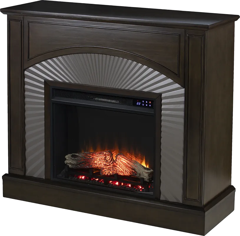 Edmarie IV Brown 45 in. Console, With Touch Panel Electric Fireplace