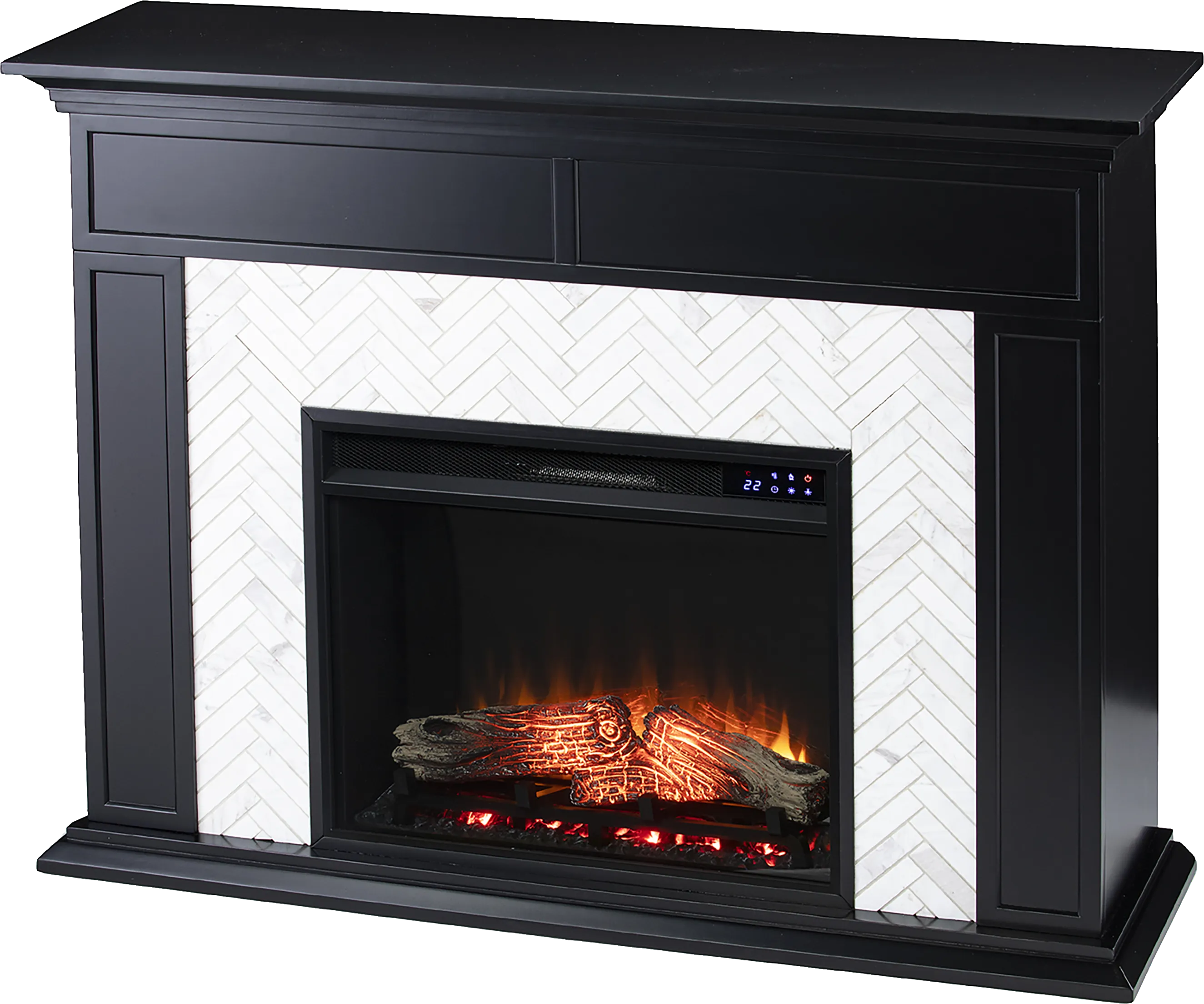 Tronewood IV Black 50 in. Console, With Touch Panel Electric Fireplace - Thumbnail - Image 1