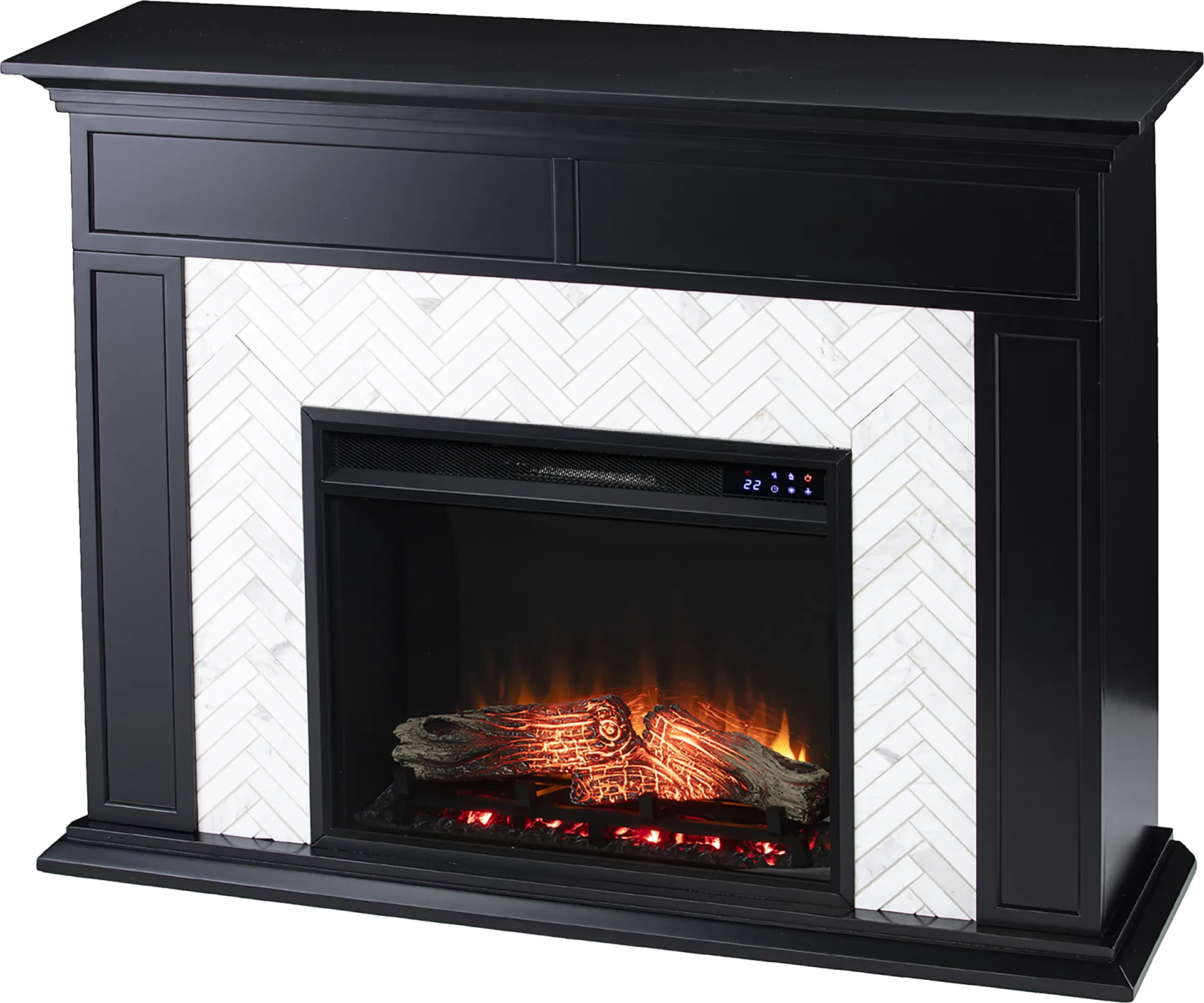 Tronewood IV Black 50 in. Console, With Touch Panel Electric Fireplace - Image 1