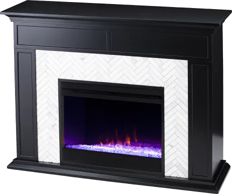 Tronewood I Black 50 in. Console, With Color Changing Electric Fireplace