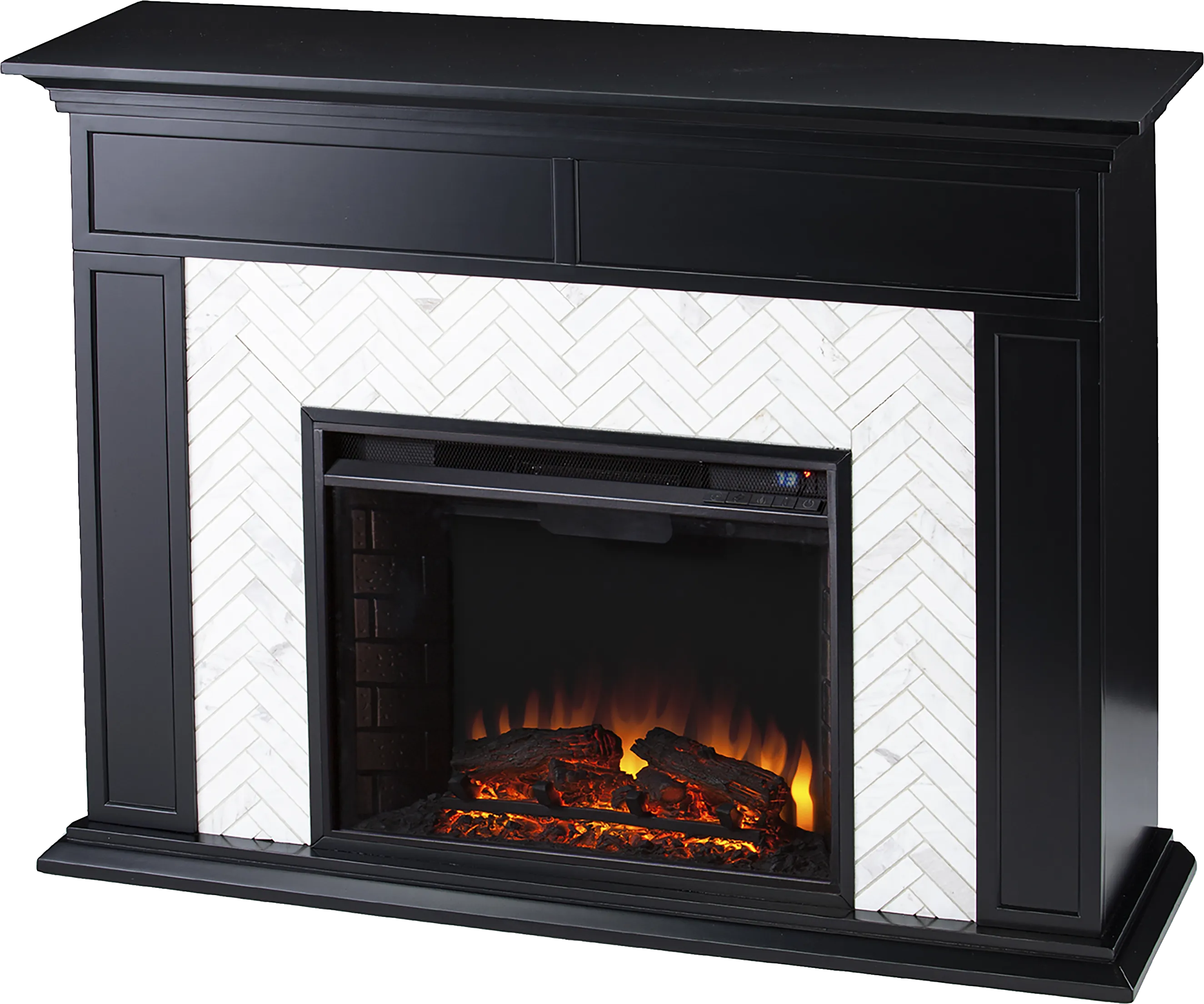 Tronewood II Black 50 in. Console, With Electric Fireplace - Thumbnail - Image 1