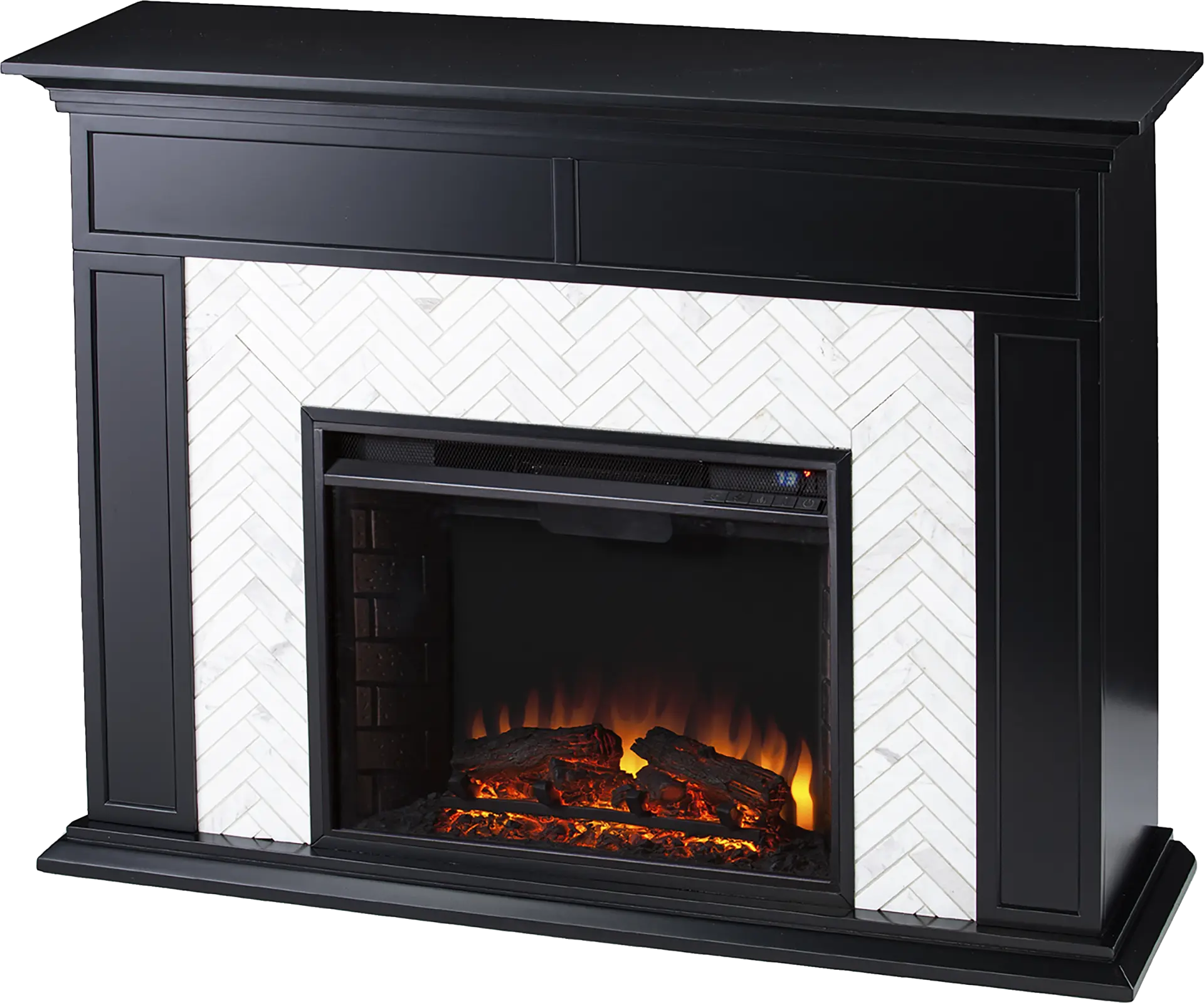 Tronewood II Black 50 in. Console, With Electric Fireplace