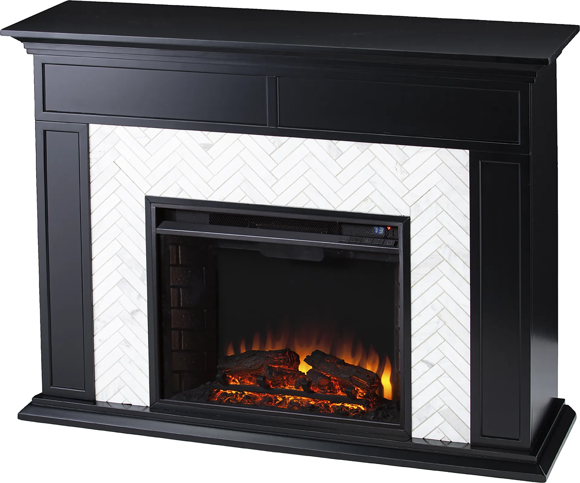 Tronewood II Black 50 in. Console, With Electric Fireplace - Image 1