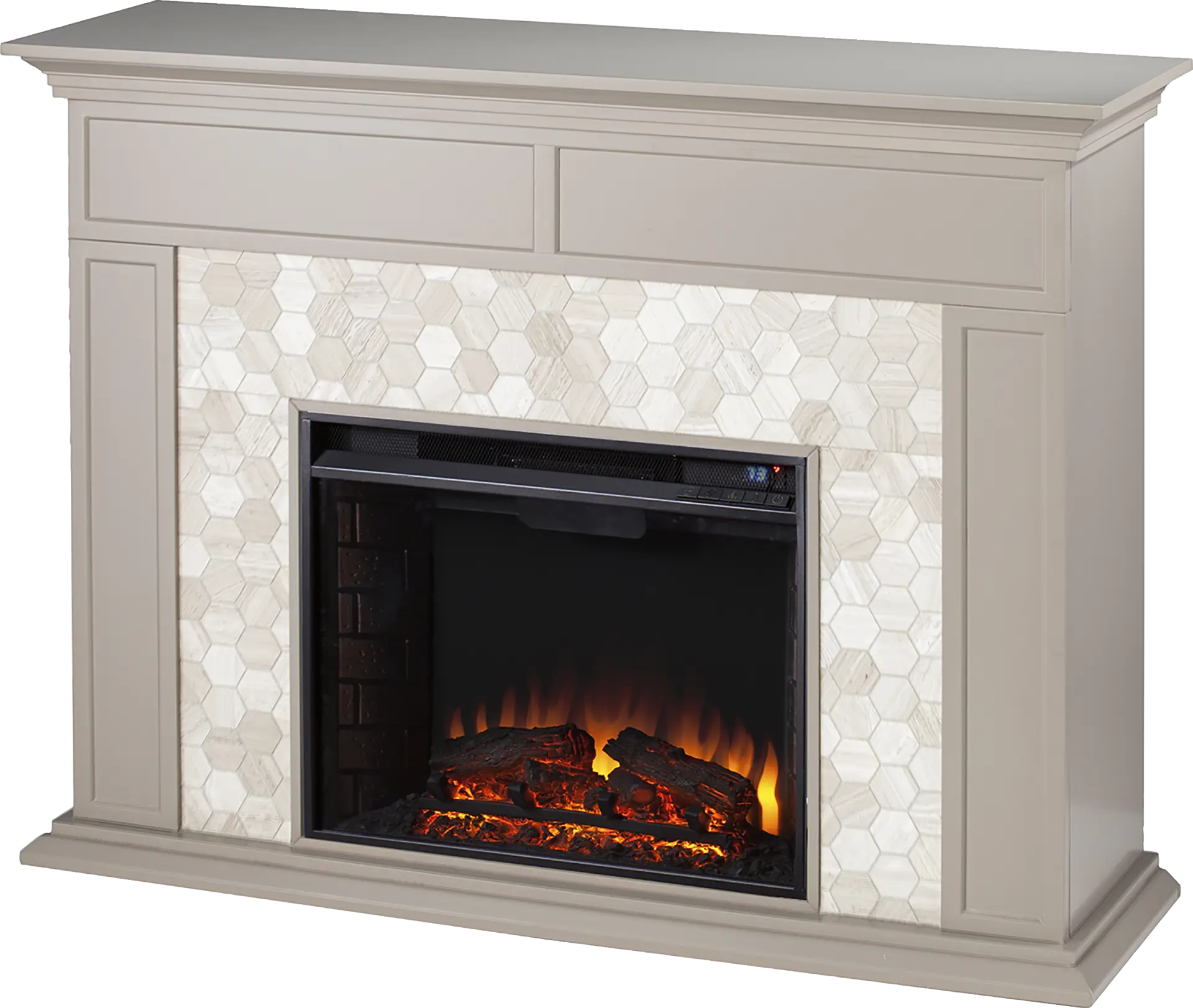 Tronewood II Gray 50 in. Console, With Electric Fireplace