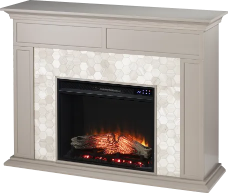 Tronewood IV Gray 50 in. Console, With Touch Panel Electric Fireplace