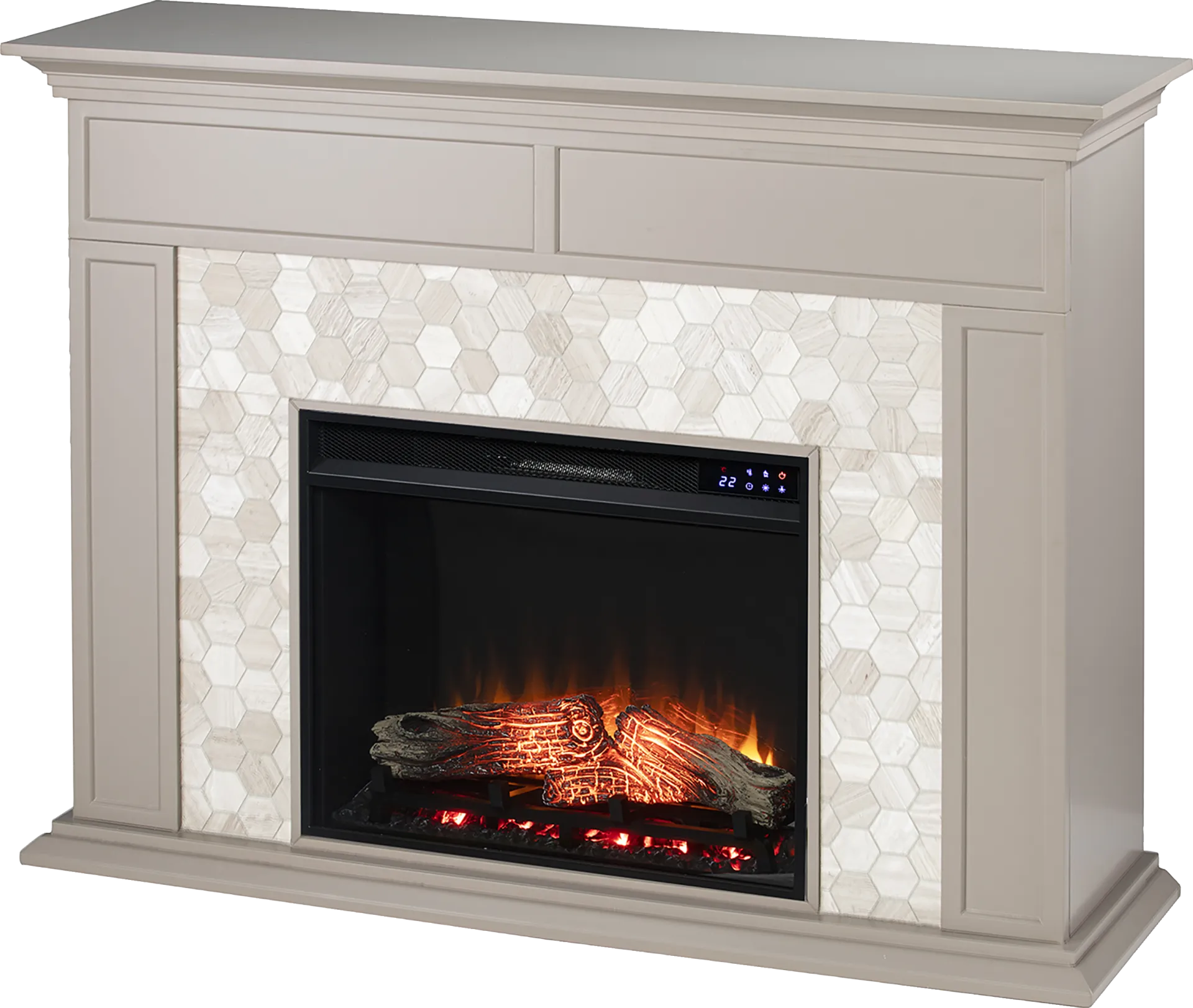 Tronewood IV Gray 50 in. Console, With Touch Panel Electric Fireplace - Image 1