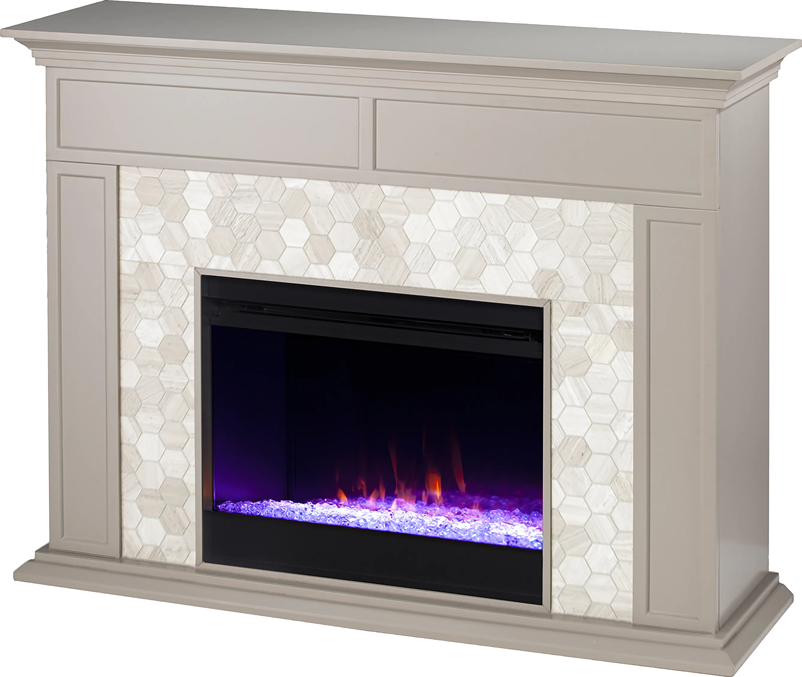 Tronewood I Gray 50 in. Console, With Color Changing Electric Fireplace - Thumbnail - Image 1