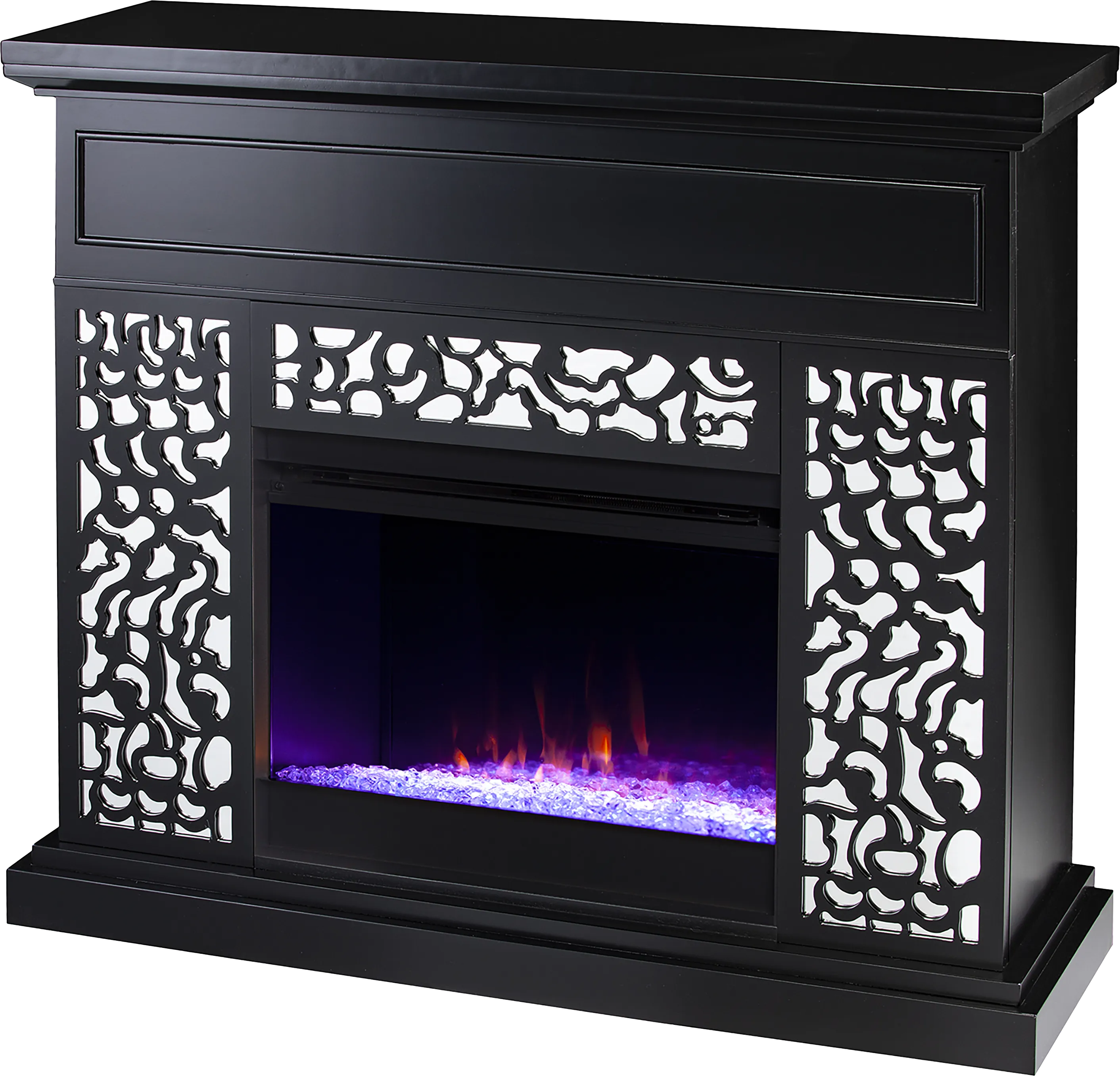 Ennismore I Black 45 in. Console, With Color Changing Electric Fireplace
