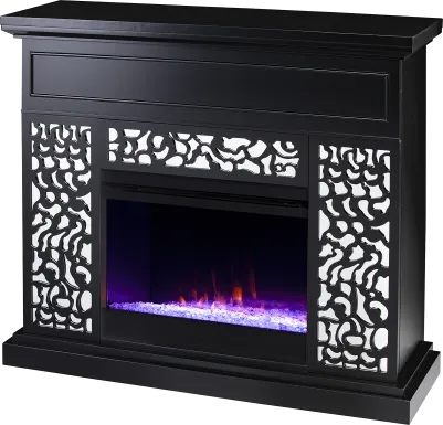 Ennismore I Black 45 in. Console, With Color Changing Electric Fireplace