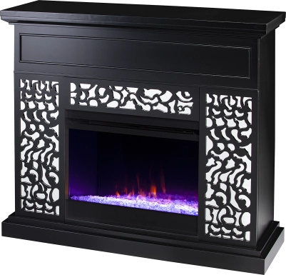Ennismore I Black 45 in. Console, With Color Changing Electric Fireplace