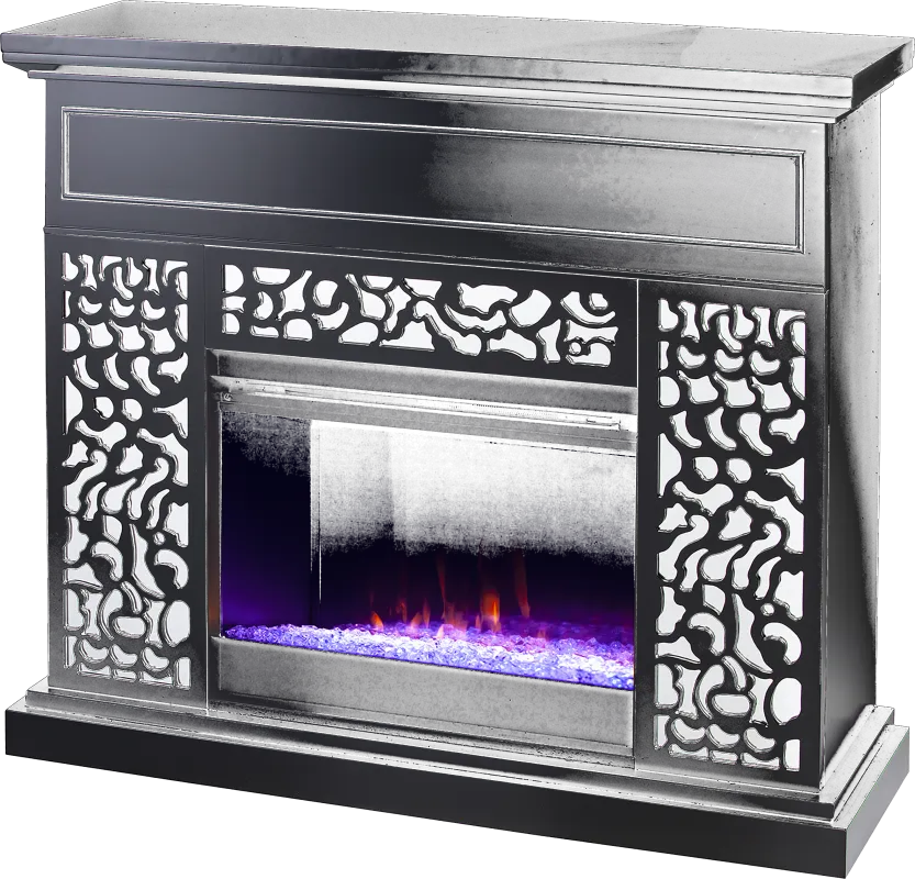 Ennismore I Black 45 in. Console, With Color Changing Electric Fireplace