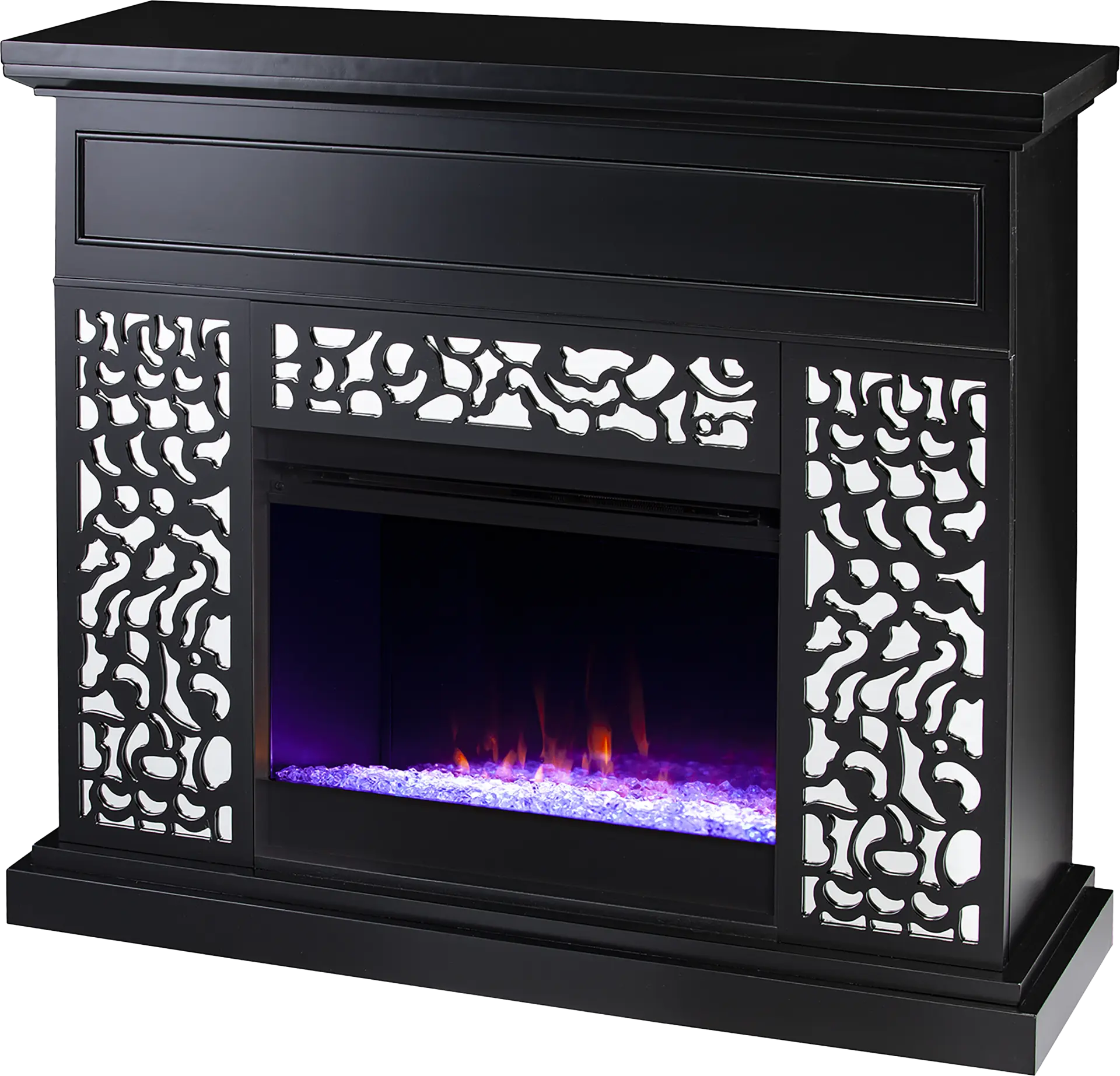 Ennismore I Black 45 in. Console, With Color Changing Electric Fireplace