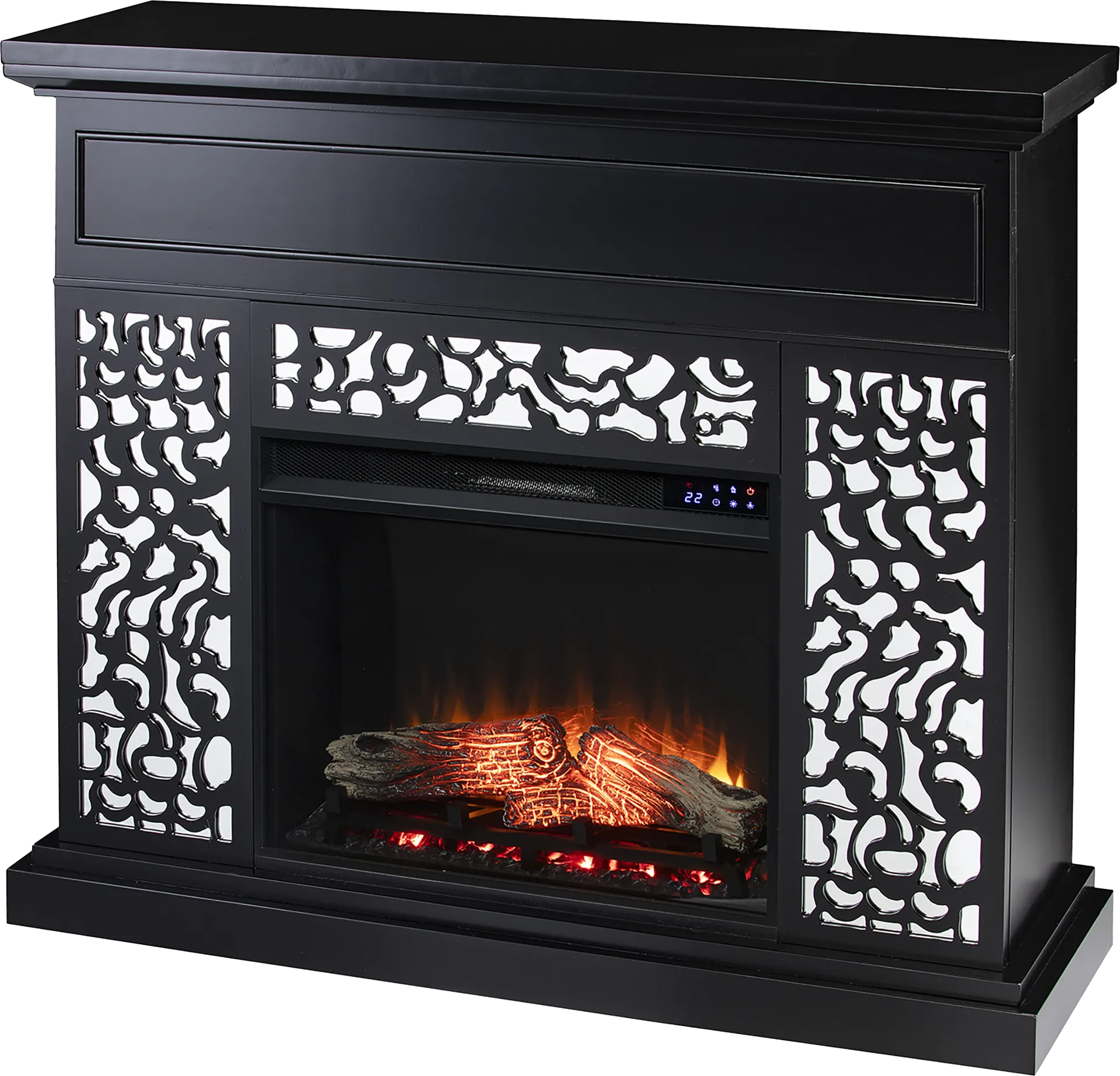 Ennismore IV Black 45 in. Console, With Touch Panel Electric Fireplace - Image 1