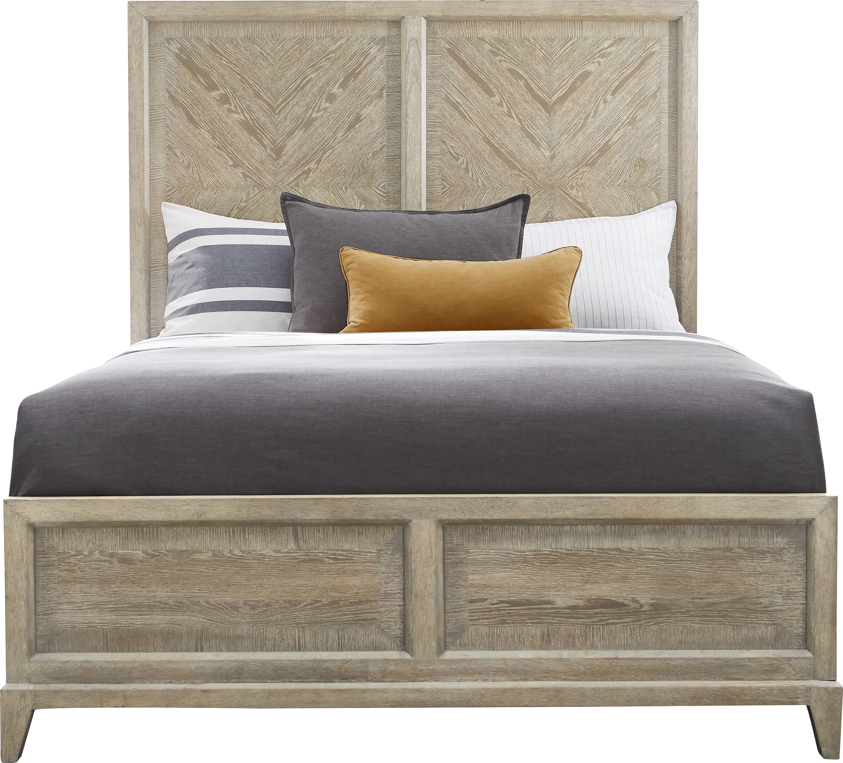 Kailey Park Light Oak Finish 5 Pc Queen Panel Bedroom - Thumbnail - Image 2