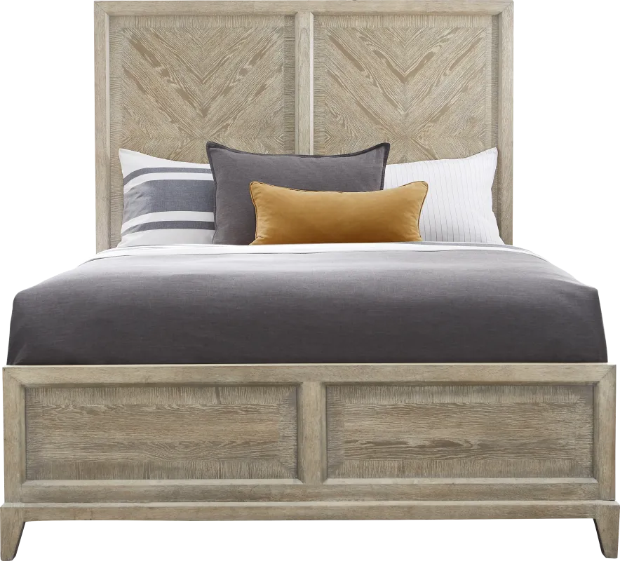 Kailey Park Light Oak Finish 3 Pc King Panel Bed