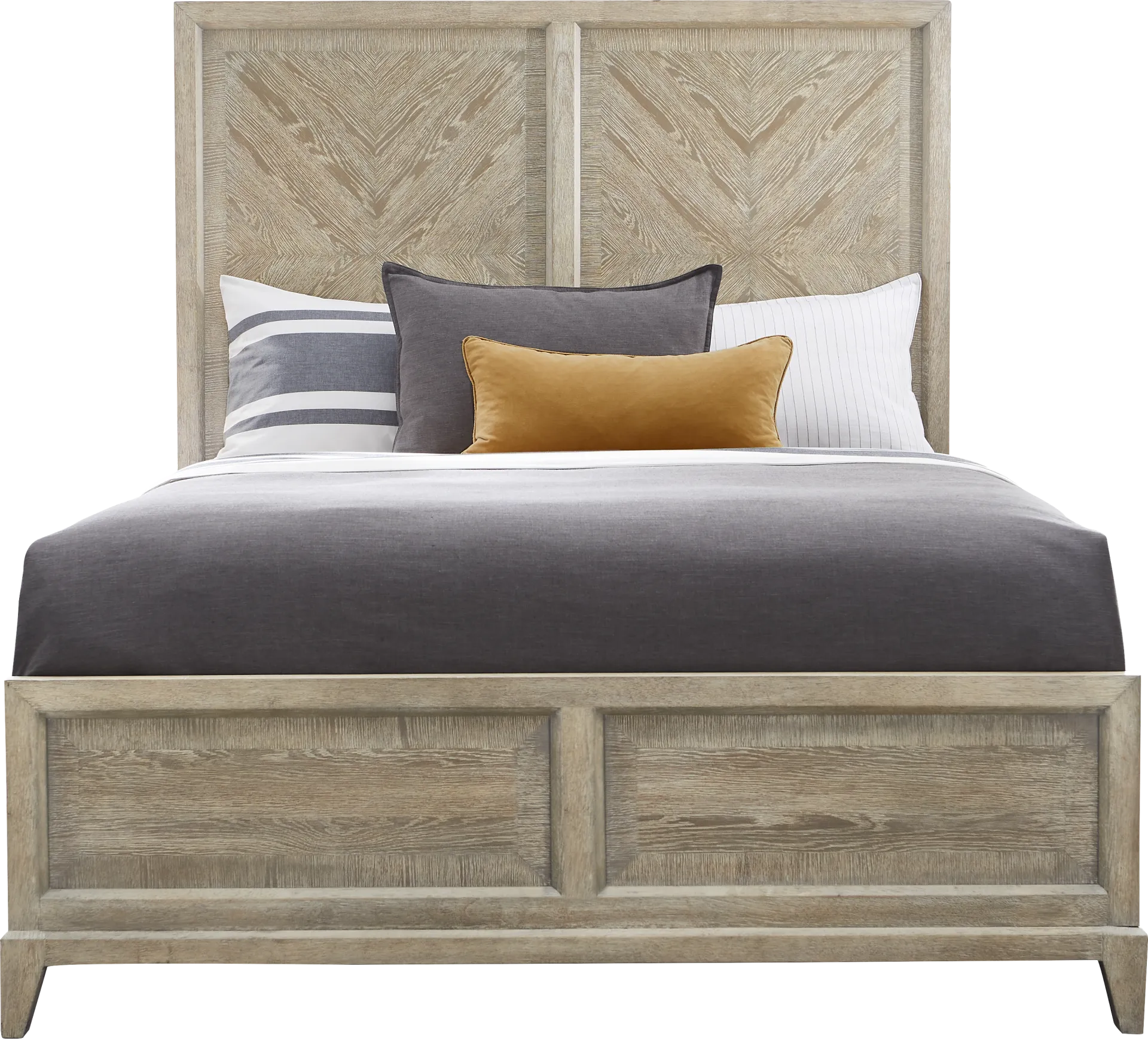 Kailey Park Light Oak Finish 5 Pc Queen Panel Bedroom - Image 2