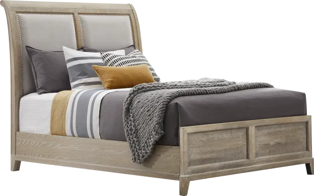 Kailey Park Light Oak Finish 3 Pc Queen Sleigh Bed