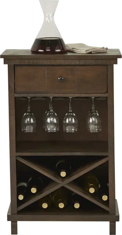 Havenwood Brown Wine Cabinet