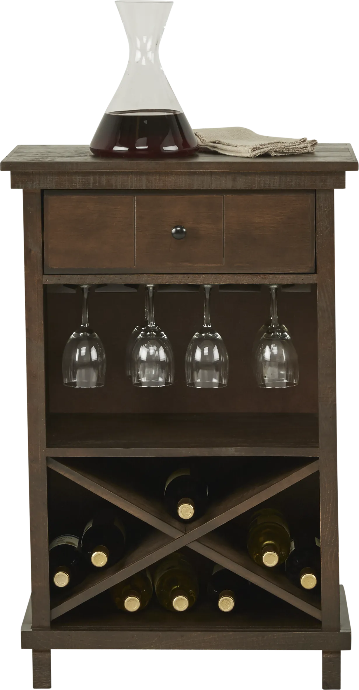 Havenwood Brown Wine Cabinet - Image 1
