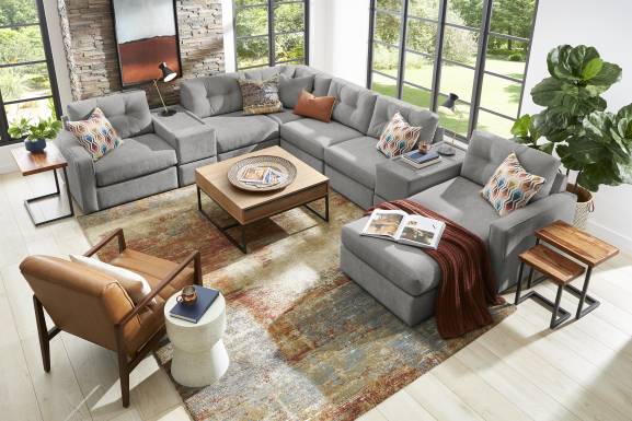 Gray 8 Pc Power Reclining ModularOne