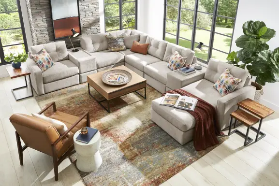 Beige 8 Pc Power Reclining ModularOne