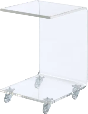 Margarette Clear Rolling Accent Table