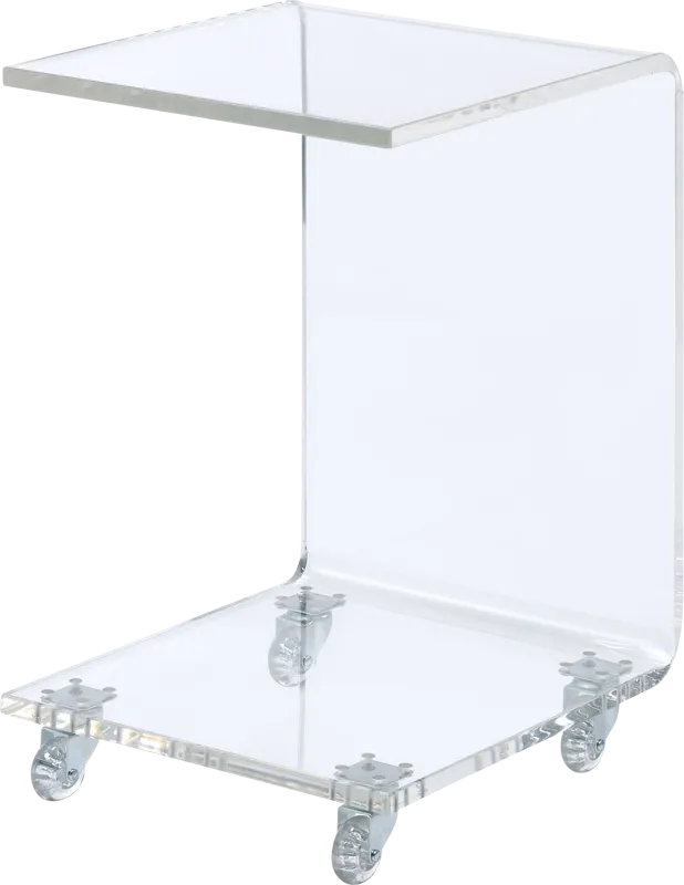 Margarette Clear Rolling Accent Table
