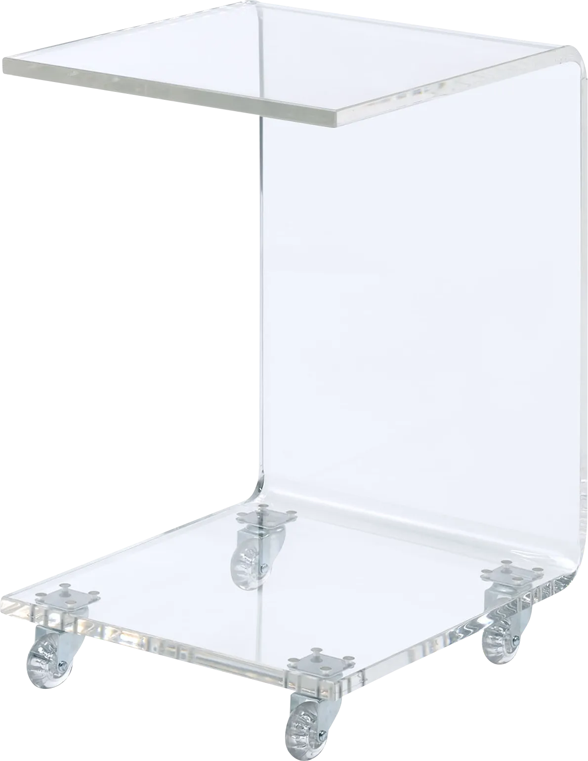 Margarette Clear Rolling Accent Table - Image 1