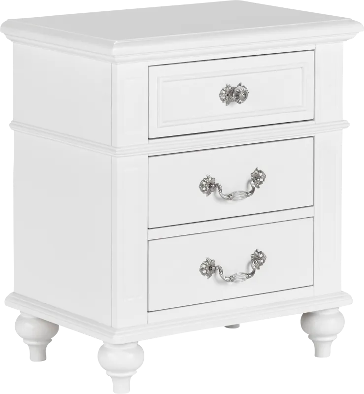 Roseton White Nighstand