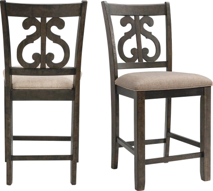 Galberry Brown Counter Side Chair Set