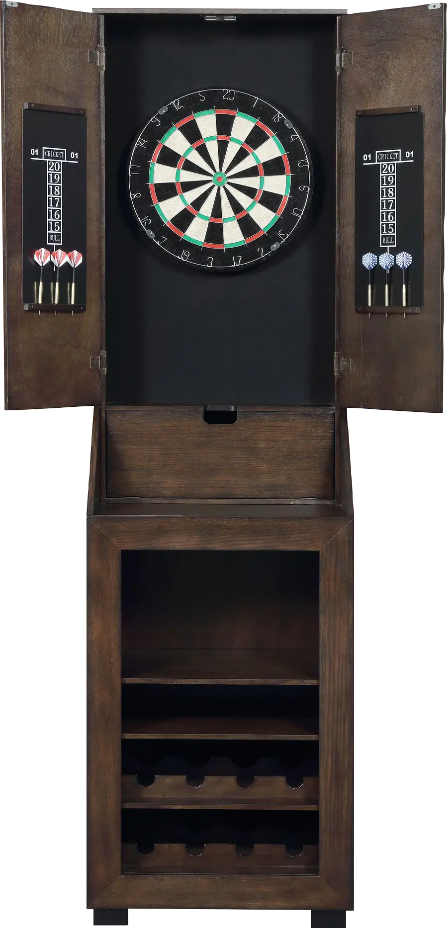 Palmeston Brown Dartboard Cabinet