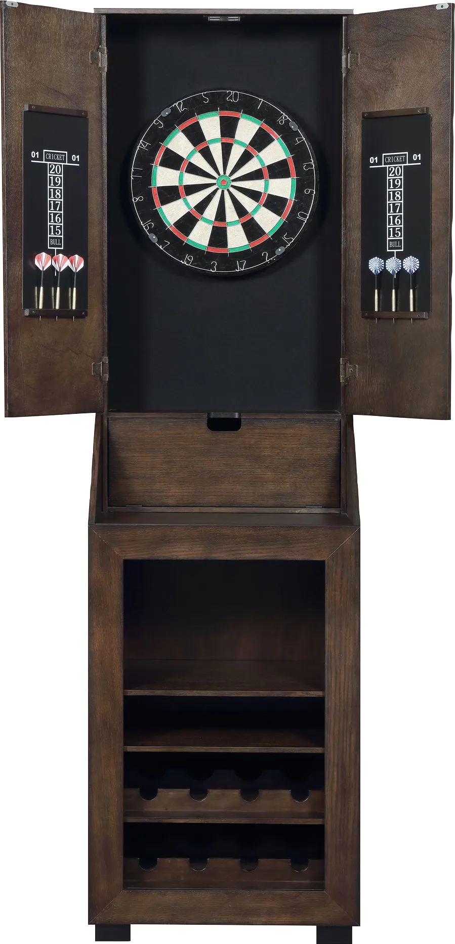 Palmeston Brown Dartboard Cabinet - Image 1