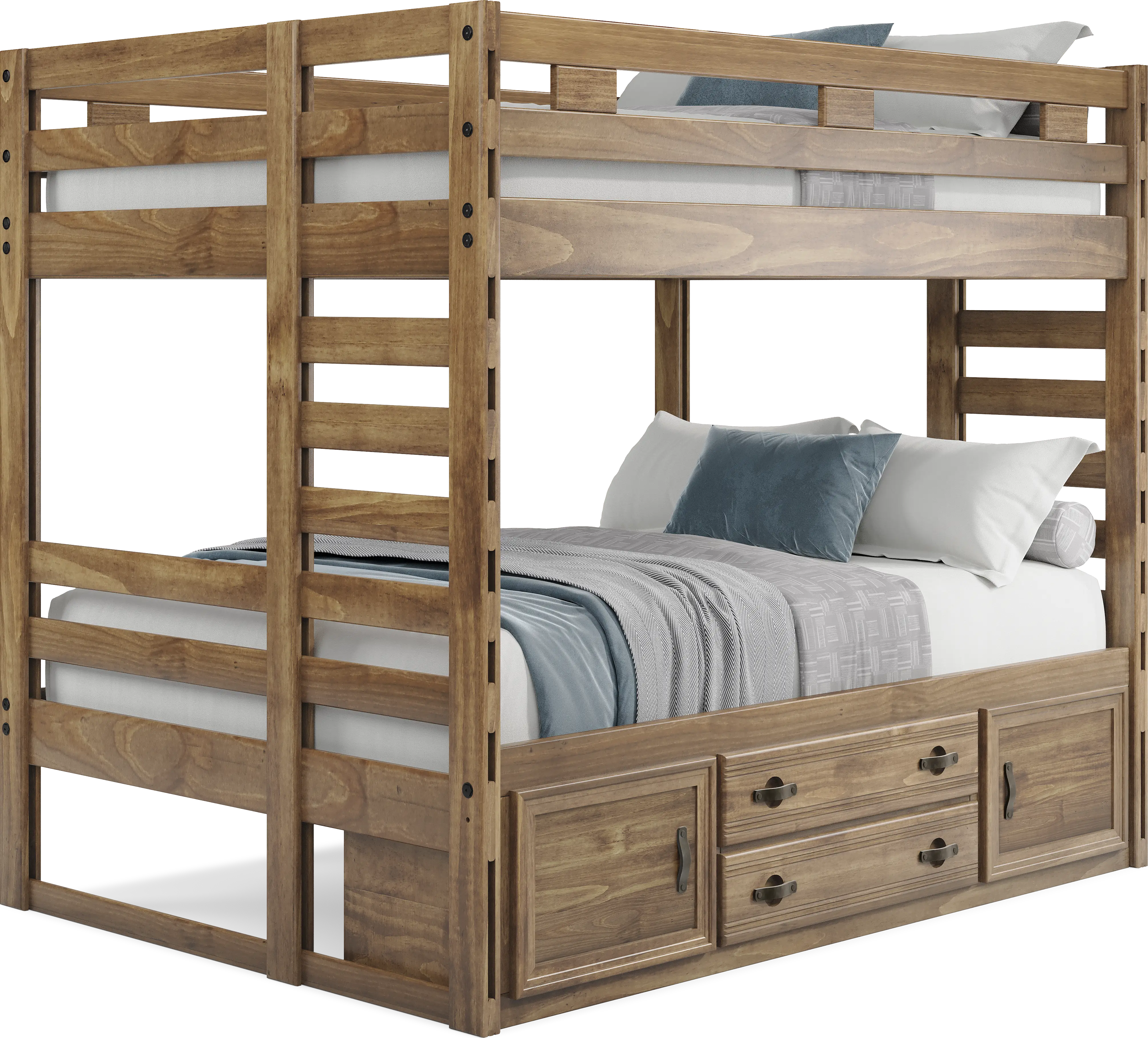 Kids Creekside 2.0 Chestnut Full/Full Bunk Bed with Storage Side Rail - Thumbnail - Image 1